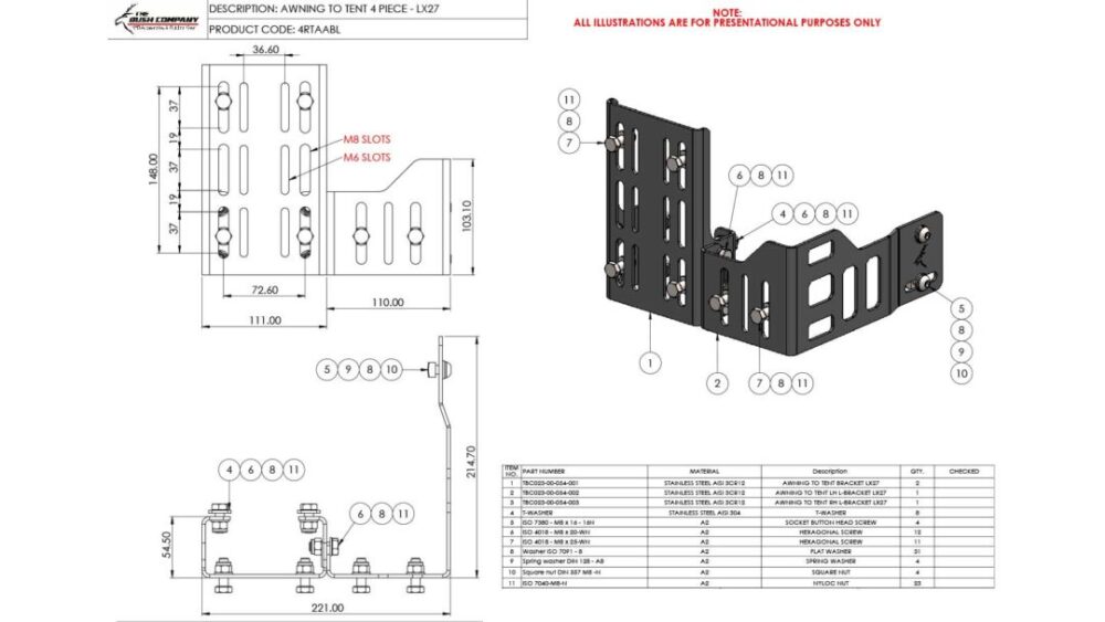 Awning To Tent Bracket 4 Piece - LX27 - Image 2