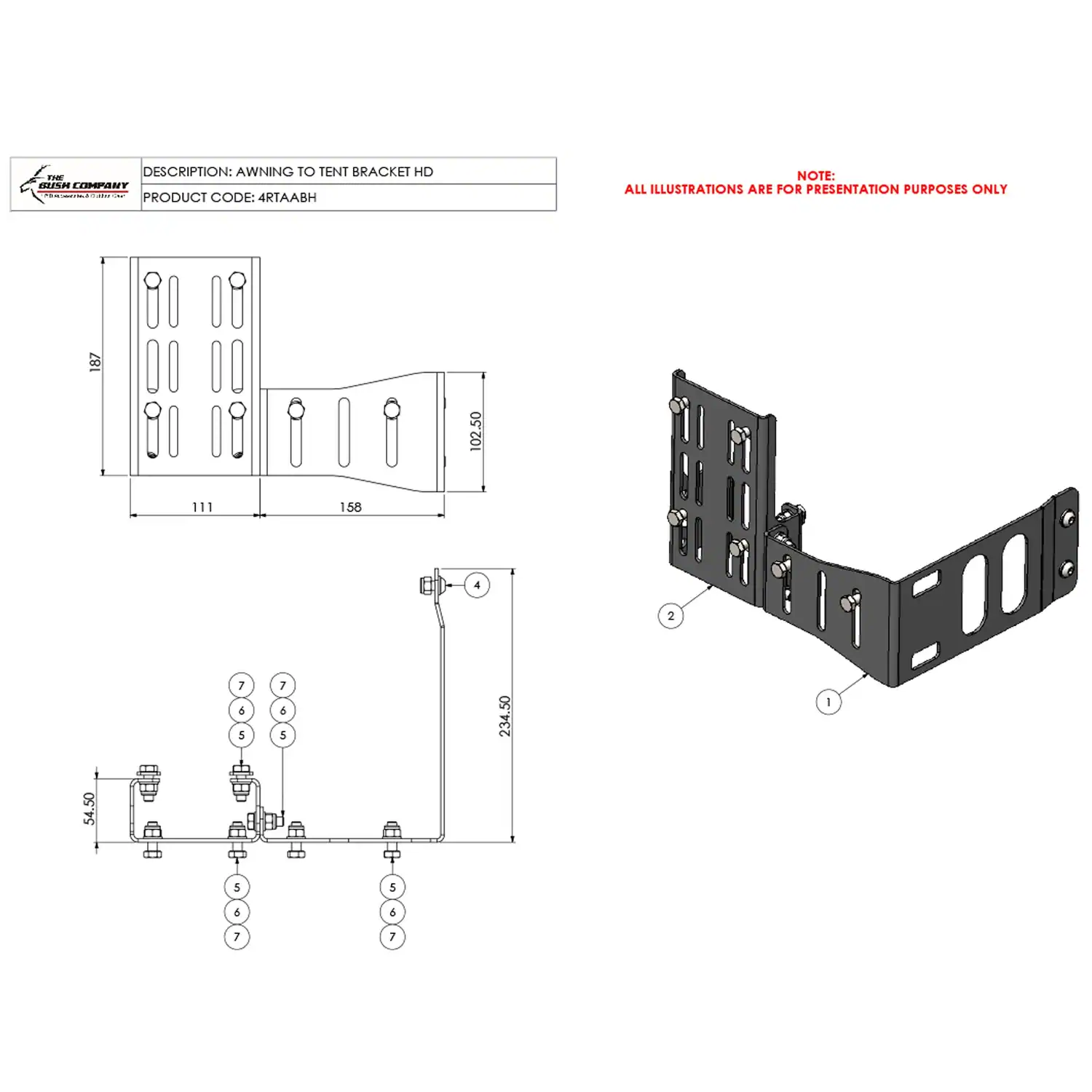 Awning To Tent Bracket 4 Piece - AX27, TX27/MAX, DX27 - Image 10